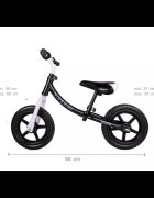 NICEkids Bicicleta copii fara pedale Nice Kids White Black 12 inch roti din spuma eva greutate redusa scaun si ghidon reglabile pe inaltime roti cu rulmenti