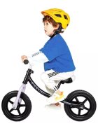 NICEkids Bicicleta copii fara pedale Nice Kids White Black 12 inch roti din spuma eva greutate redusa scaun si ghidon reglabile pe inaltime roti cu rulmenti