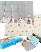 NICEkids Covor pentru copii 150 x 200 cm pliabil cu doua fete din spuma XPE structura antiderapanta Home Birds