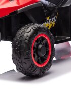 Nichiduta Atv electric cu remorca Mooving Speed Red roti rezistente remorca detasabila acumulator 6V4.5Ah motor 35w suport picioare