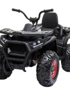 Nichiduta Atv electric pentru copii Desert 90W Black Acumulator 12V 7Ah Telecomanda 2.4G Roti din cauciuc EVA Pornire la buton Unitate audio cu muzica si display SuspensiiSpatar inalt
