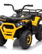 Nichiduta Atv electric pentru copii Desert XRobust 4x4 Speed Yellow4 motoare Acumulator 24V 5Ah Roti EVA Scaun din piele Suport picioare Efecte sonore Faruri cu lumini LEDPornire la buton Pedala acceleratie