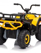 Nichiduta Atv electric pentru copii Desert XRobust 4x4 Speed Yellow4 motoare Acumulator 24V 5Ah Roti EVA Scaun din piele Suport picioare Efecte sonore Faruri cu lumini LEDPornire la buton Pedala acceleratie
