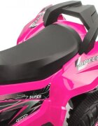Nichiduta Atv electric pentru copii Power X Speed Pink2 motoare acumulator 12V 4.5Ahroti rezistentesuport picioare manere ergonomiceefecte sonorefaruri cu lumini led pornire la buton pedala acceleratie