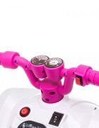 Nichiduta Atv electric pentru copii Ready Go PinkWhite 35W Acumulator 6V 4.5Ah Pornire la butonSezut ergonomic Suport picioare