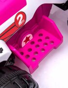 Nichiduta Atv electric pentru copii Ready Go PinkWhite 35W Acumulator 6V 4.5Ah Pornire la butonSezut ergonomic Suport picioare