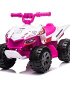 Nichiduta Atv electric pentru copii Ready Go PinkWhite 35W Acumulator 6V 4.5Ah Pornire la butonSezut ergonomic Suport picioare