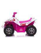 Nichiduta Atv electric pentru copii Ready Go PinkWhite 35W Acumulator 6V 4.5Ah Pornire la butonSezut ergonomic Suport picioare