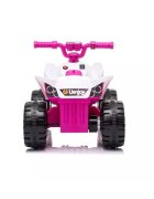 Nichiduta Atv electric pentru copii Ready Go PinkWhite 35W Acumulator 6V 4.5Ah Pornire la butonSezut ergonomic Suport picioare