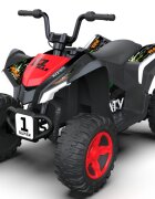 Nichiduta Atv electric pentru copii SuperMax Red cu echipare premiumacumulator 24Vmotor 2x65wacceleratie pe ghidon benzi luminoase integrate pe caroserie usbbluetooth incarcator inclus