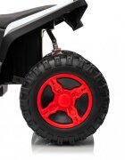 Nichiduta Atv electric pentru copii SuperMax Red cu echipare premiumacumulator 24Vmotor 2x65wacceleratie pe ghidon benzi luminoase integrate pe caroserie usbbluetooth incarcator inclus