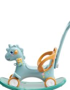 Nichiduta Balansoar 3 in 1 cu maner parental Unicorn Blue