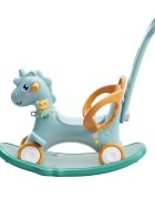 Nichiduta Balansoar 3 in 1 cu maner parental Unicorn Blue