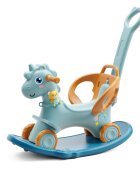 Nichiduta Balansoar 3 in 1 cu maner parental Unicorn Blue