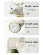 Nichiduta Balansoar 3 in 1 cu maner parental Unicorn Green