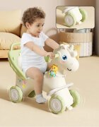 Nichiduta Balansoar 3 in 1 cu maner parental Unicorn Green