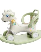 Nichiduta Balansoar 3 in 1 cu maner parental Unicorn Green