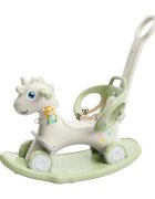 Nichiduta Balansoar 3 in 1 cu maner parental Unicorn Green