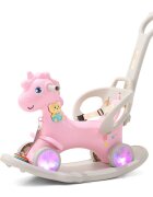 Nichiduta Balansoar 3 in 1 cu maner parental Unicorn Pink