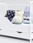 Nichiduta Bariera de protectie pentru patut din lemn 120x60 cm Alb
