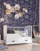 Nichiduta Bariera de protectie pentru patut din lemn 120x60 cm Alb