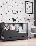 Nichiduta Bariera de protectie pentru patut din lemn 120x60 cm Antracyt