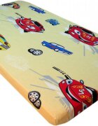 Nichiduta Cearceaf din bumbac cu elastic 120x60 cm Masinute crem