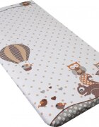 Nichiduta Cearceaf din bumbac cu elastic 120x60 cm Owls Beige