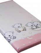Nichiduta Cearceaf din bumbac cu elastic 120x60 cm Teddy Pink