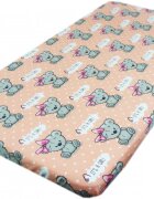 Nichiduta Cearceaf din bumbac cu elastic 120x60 cm Ursuletul cu fundita