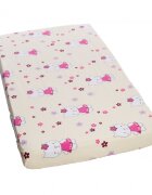 Nichiduta Cearceaf din bumbac cu elastic Kitty 120x60 cm