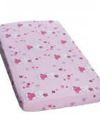 Nichiduta Cearceaf din bumbac cu elastic Kitty Pink 120x60 cm
