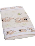 Nichiduta Cearceaf din bumbac cu elastic Puppy Beige 120x60 cm