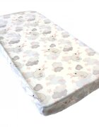 Nichiduta Cearsaf pentru pat copii Bear cloud pink 120x60 cm din bumbac cu banda elastica roata