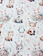 Nichiduta Cearsaf pentru pat copii Bunnies 120x60 cm din bumbac cu banda elastica roata