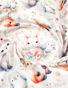 Nichiduta Cearsaf pentru pat copii Bunnies 120x60 cm din bumbac cu banda elastica roata