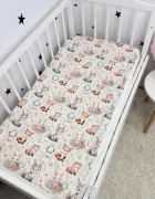 Nichiduta Cearsaf pentru pat copii Bunnies 120x60 cm din bumbac cu banda elastica roata