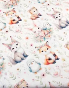 Nichiduta Cearsaf pentru pat copii Bunnies 120x60 cm din bumbac cu banda elastica roata