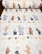 Nichiduta Cearsaf pentru pat copii Circus 120x60 cm din bumbac cu banda elastica roata