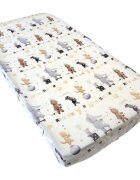 Nichiduta Cearsaf pentru pat copii Circus 120x60 cm din bumbac cu banda elastica roata