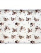 Nichiduta Cearsaf pentru pat copii Grey bear 120x60 cm din bumbac cu banda elastica roata