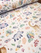 Nichiduta Cearsaf pentru pat copii Jungle 120x60 cm din bumbac cu banda elastica roata