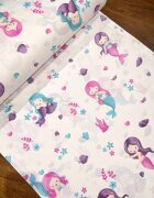 Nichiduta Cearsaf pentru pat copii Mermaids 120x60 cm din bumbac cu banda elastica roata