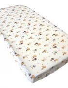 Nichiduta Cearsaf pentru pat copii Peter Rabbit 120x60 cm din bumbac cu banda elastica roata