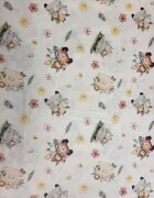Nichiduta Cearsaf pentru pat copii Safari 120x60 cm din bumbac cu banda elastica roata