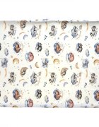 Nichiduta Cearsaf pentru pat copii Sleep in the clouds 120x60 cm din bumbac cu banda elastica roata