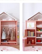Nichiduta Dulap organizator pentru copii cu 4 cutii Happy House Pink