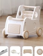 Nichiduta Garden Antepremergator si vehicul de trasimpins pentru copii Brown cu 4 moduri de utilizare maner ergonomic masuta frontala detasabila roti mari dimensiune 43 x 51 x 47 cm