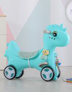 Nichiduta Garden Balansoar 3 in 1 Happy Unicorn Blue transformabil in vehicul fara pedale cu maner parentalroti EVAcenturi de sigurantajucarie muzicalaspatar si bara de siguranta detasabile