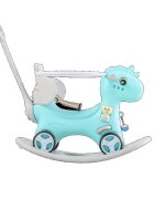 Nichiduta Garden Balansoar 3 in 1 Happy Unicorn Blue transformabil in vehicul fara pedale cu maner parentalroti EVAcenturi de sigurantajucarie muzicalaspatar si bara de siguranta detasabile